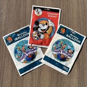 Vintage 90s Disney Mickey Mouse Unlimited‎ Birthday Balloons Goofy Gift Lot of 3